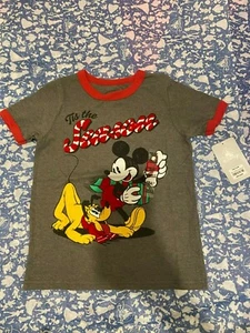 New Disney Mickey Mouse and Pluto Holiday Ringer tee T-Shirt for BoysSize: 2 / 3 - Picture 1 of 2