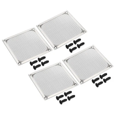 120mm Lüfter Filter Gitter mit Schrauben 4Pack Rahmen Netz Abdeckung Silber - Bild 1 von 4