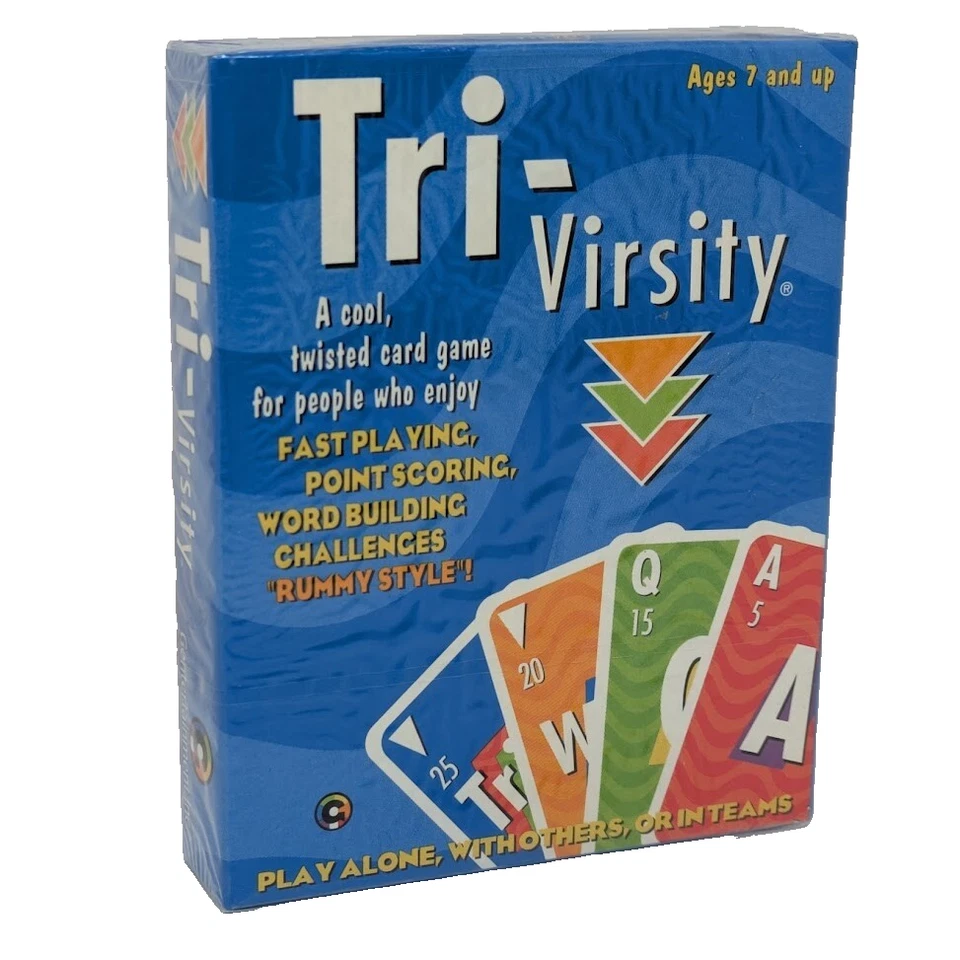 Tri Virsity Card Word Game 1988 Team Play Solitaire 1001