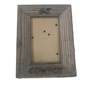 Two's Company Wood Picture Frame COWBOY-WESTERN Theme GUNS Vintage Rustic - Picture 1 of 10