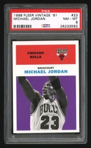 Fleer Tradition 1998 #23 Michael Jordan PSA 8 1961 Fleer diseño retro vintage - Imagen 1 de 2