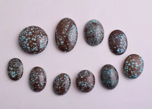 Egyptian Turquoise spiderweb Cabochon/ 10 Cab cabochon stone- 455 Carats-Lot - Picture 1 of 14