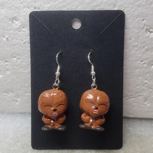 Disney Doorables Squishable Earrings Star Wars Chewbacca Sterling Silver Backs - Picture 1 of 3