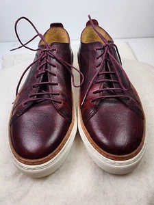 Oliver Sweeney 'Lopes' Distressed Burgundy Lace Up Casual Sneaker U.S Sz 9 - Picture 1 of 13