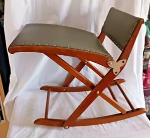Fußhocker Fußschaukel Fußwippe, verstellbar Holz, alt - Bild 1 von 5