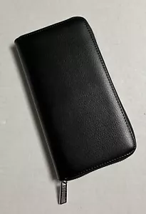Large Credit Business Card Leather Wallet 36 Slots 2 Gusset Pockets Black NWOT - Picture 1 of 10