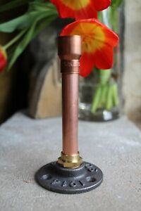 Industrial Handmade Copper Single Candle Stick Holder 