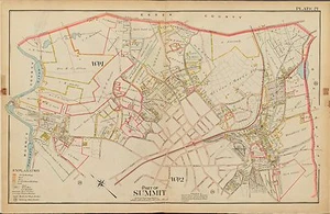 1906 SUMMIT UNION NEW JERSEY PS 20 PASSAIC RIVER - SPRINGFIELD AV ATLAS MAP - Picture 1 of 3