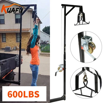 2" Hitch Game Hoist 600LB Big Game Hunting Deer Hoist Winch Lift Gambrel Set - Image 1 of 4
