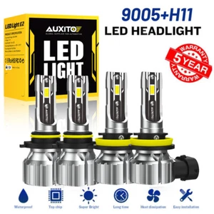 AUXITO Combo 4 9005 + H11 LED Headlight Kit Bulbs High Low Beam White 100000LM - Picture 1 of 22