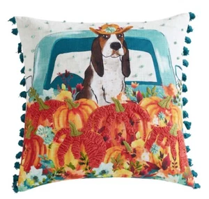 The Pioneer Woman Harvest Charlie Pumpkin Truck Throw Pillow 18" x 18" NWT - Picture 1 of 3