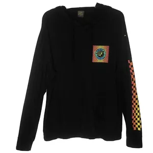 Felpa con cappuccio uomo Dark Seas intrecciata nera con corde medie tasche - Foto 1 di 10