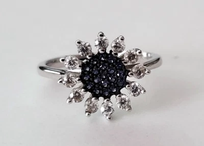 Anello In Argento Massiccio 950/1000 E Ossidi Di Zirconio - Taglia 48 - Immagine 1 di 3