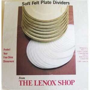 Nuevo en Paquete The Lenox Shop Juego de 48 Piezas Divisores de Platos de Fieltro Suave Vajilla de China Fina - Imagen 1 de 2