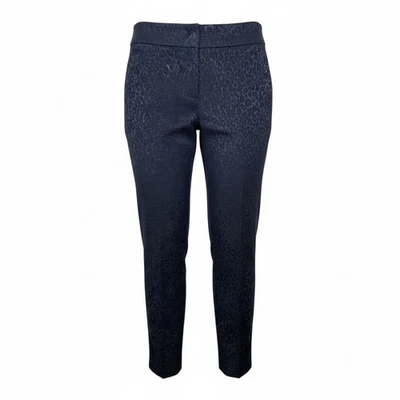Pantalones al tobillo ANN TAYLOR LOFT Marisa azul marino estampado de leopardo para mujer talla 10 Foto 1 de 4