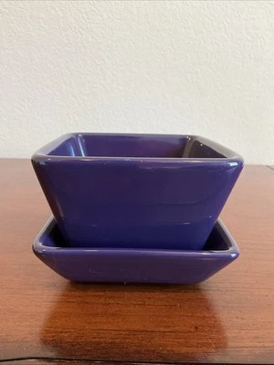 Juego de tazón y plato de inmersión Pampered Chef Simple Additions berenjena condimento usado en excelente estado Foto 1 de 4