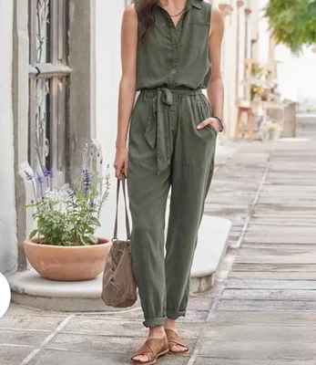 NUEVO Mono Anthropologie Sundance, Cloth & Stone para mujer Tencel Lyocell verde M Foto 1 de 4