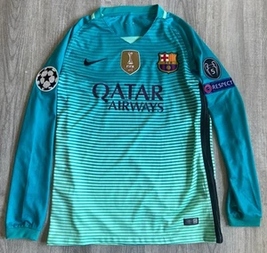 Nike FCB Barcelona 2015 FIFA World Champions Soccer Men's Size Small Striped - Picture 1 of 20