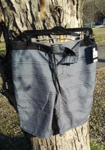 Hurley Big Boys Size 20 ( 30 waist ) Black Gray Stripe Surf Board Shorts New - Picture 1 of 3