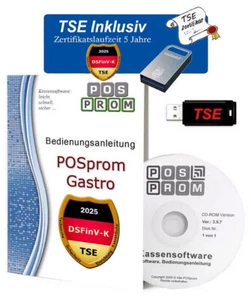 KASSENSOFTWARE für GASTRONOMIE RESTAURANT KASSE POSprom GASTRO 3.6 TSE 2025 - Bild 1 von 6