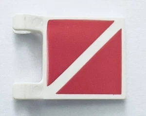 Lego BANDERA 2x2 Cuadrada con Buzo Patrón Rayas Rojas - Imagen 1 de 1