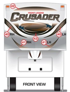 2014 Prime Time Crusader 5th Wheel - Front Cap RV Decals - LIGHT CAP - Foto 1 di 3