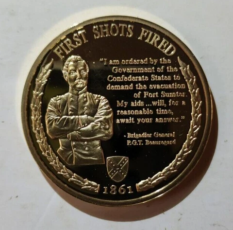 Commemorative Sesquicentennial CIVIL WAR Coin - First Shots Fired Cover
