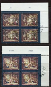 MALTA 1980, ART: TAPESTRY AFTER RUBENS, Scott 567-568 BLOCK OF 4 SETS, V.F. USED - Picture 1 of 1