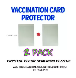"Paquete de 2 mangas protectoras de plástico transparente sin ácido para tarjetas de vacunación 3""x4" - Imagen 1 de 1
