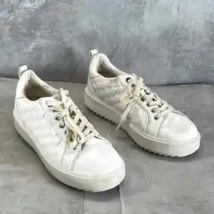 MICHAEL MICHAEL KORS Women's White Emmett Puffy Embossed Platform SneakersSZ 8.5 - Picture 1 of 13