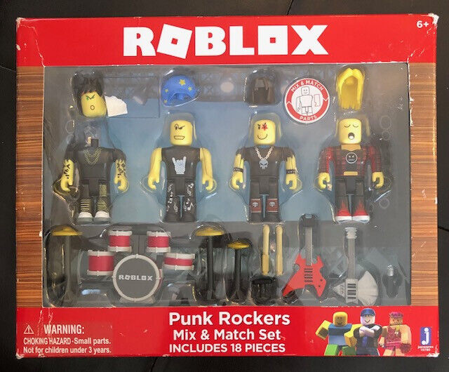 Roblox Punk Rock Figures Drum Sticks Guitar Lot of 3 Musicians Music Rock