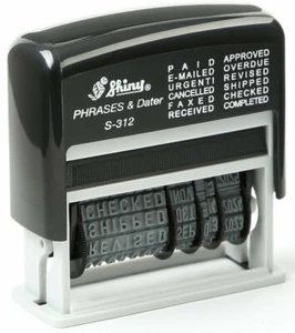 Timbro data gomma autoinchiostrante lucida S-312 | data frase - 3 COLORI - Foto 1 di 4
