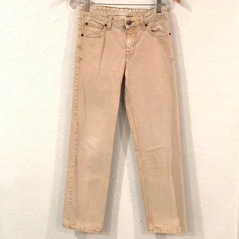 Pantalones de mezclilla Cherokee para niños 14 tostados de pierna recta 100 % algodón cintura ajustable Foto 1 de 4