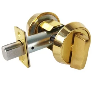 Medeco Maxum Bright Brass Single Cylinder Deadbolt With 2-3/4" Backset - Picture 1 of 5