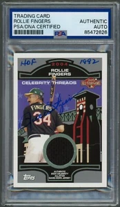 Rollie Fingers SIGNED 2005 Topps All-Star Celebrity Threads Relic Auto HOF PSA - Picture 1 of 2