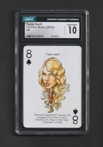 2012 Country Music Playing cards ~ TAYLOR SWIFT RC! ~ Graded CGC 10 Gem Mint! - Picture 1 of 2