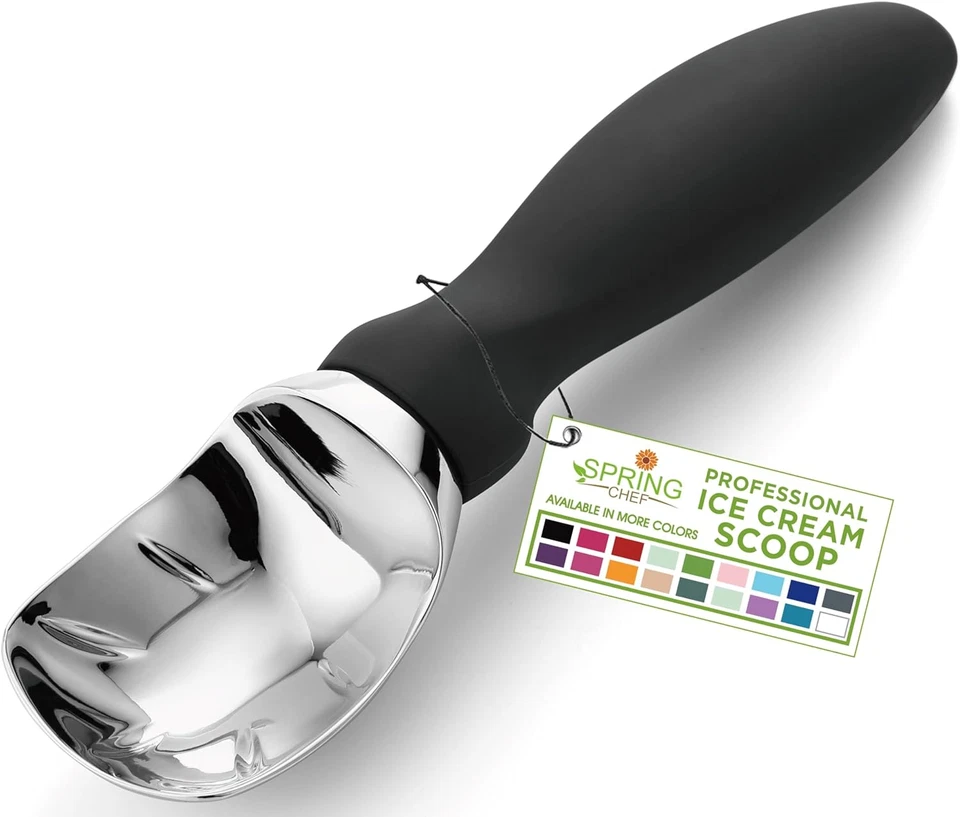 Spring Chef Heavy Duty Ice Cream Scoop with Comfortable Handle - Professional Ic