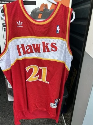 Dominique Wilkins Embroidered Jersey Size Men’s XXL  Adidas NBA Atlanta Hawks - Image 1 of 2