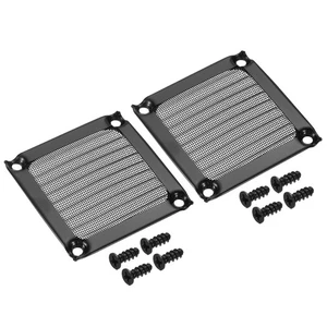 2Pcs 60mm Fan Filter Grills w Screw Aluminum Frame Stainless Steel Mesh Black - Afbeelding 1 van 6