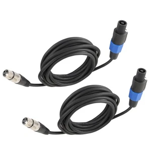 2 Packs SpeakOn Male to 3-Pin XLR Female Extension Cable Mic Audio Wire 10 Feet - Picture 1 of 12