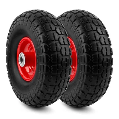NATIONAL STANDARD 2 PACK 10" Flat Free Tubless Tire Wheel 4 Hand Truck Dolly Go Kart Wagon FOAM