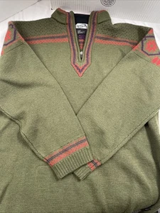 Obermeyer Wool Sweater Green Xl Ski Skiing Warm Heavy Nice - Picture 1 of 8