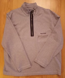 POLO SPORT RALPH LAUREN Uomo 2XL Giacca Pile Grigio 1/4 Zip Spell Out Logo Pockt - Foto 1 di 7