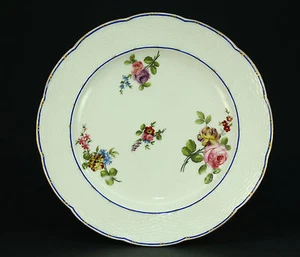 * 1751-1753 Authentic SEVRES Soft Paste Porcelain 9.25" Plate, Signed #2 - Picture 1 of 12