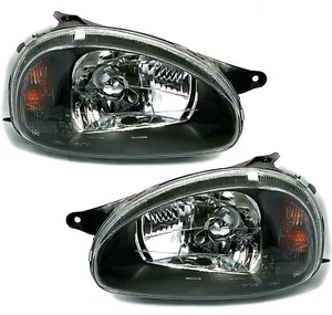 Scheinwerfer Set in Klarglas Schwarz für OPEL CORSA B 3/93-9/00 + COMBO B 7/94- - Bild 1 von 3