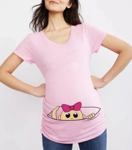 Umstands T-Shirt lustig Schwangerschaft Oberteil Babyshower Geschlechtsankündigung - Bild 1 von 1