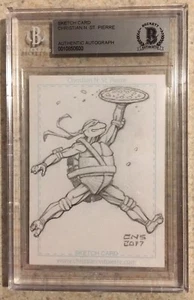 Teenage Mutant Ninja Turtles TMNT Original Art Sketch Card Beckett BAS True 1/1 - Picture 1 of 3