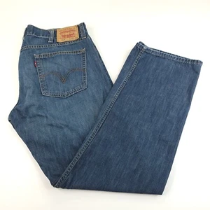 Levis 514 Jeans Mens 38x32 Meas 36x32 Slim Straight Leg Faded Wash Blue Denim - Picture 1 of 12