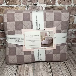 Cupcakes and Cashmere Checkered Cotton Stonewash Lilac Full/Queen Quilt 88”x92” - Picture 1 of 3
