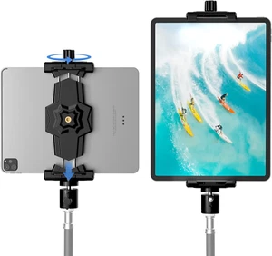 iPad and Phone Tripod Mount Adapter with Ball Head, iPad Holder for Tripod, 360 - Picture 1 of 7